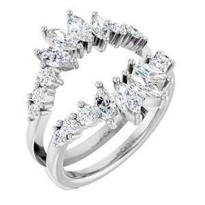 14K White Gold 1 1/2 CTW Natural Diamond Ring Guard
