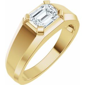 14K Rose Gold 6.7x5 mm Emerald Band Mounting