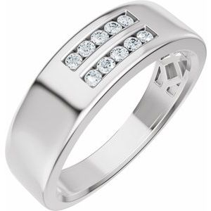 Platinum 1/6 CTW Lab-Grown Diamond Band