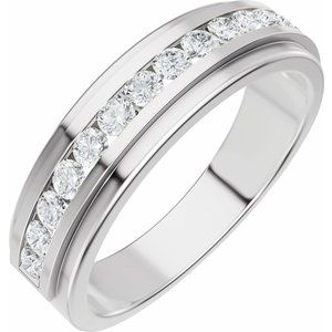 Platinum 5/8 CTW Lab-Grown Diamond Band