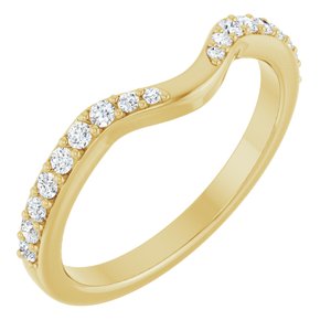 14K Yellow Gold 1/5 CTW Natural Diamond Contour Band
