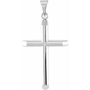 14K Yellow Gold 39.25x22 mm Unadorned Cross Pendant