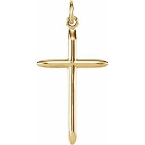 14K Yellow Gold 25.7x14 mm Cross Pendant