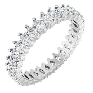 14K White Gold 2 3/8 CTW Natural Diamond Eternity Band Size 8