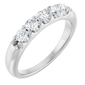 14K White Gold 1/2 CTW Natural Diamond Anniversary Band