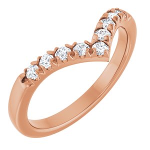 14K Rose Gold 1/4 CTW Natural Diamond Contour Band