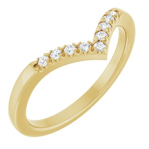 14K Yellow Gold 1/10 CTW Natural Diamond Contour Band