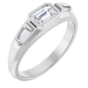 Platinum 7/8 CTW Lab-Grown Diamond Three-Stone Band
