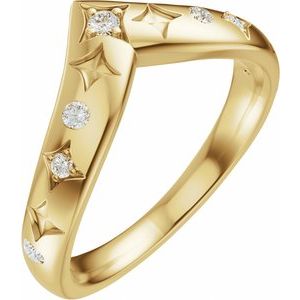 14K Yellow Gold 1/8 CTW Lab-Grown Diamond Contour Band