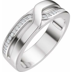 Platinum 1/8 CTW Lab-Grown Diamond Band