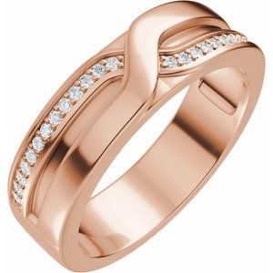 14K Rose Gold 1/8 CTW Lab-Grown Diamond Band