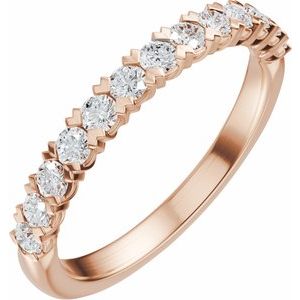14K Rose Gold 1/2 CTW Natural Diamond Anniversary Band