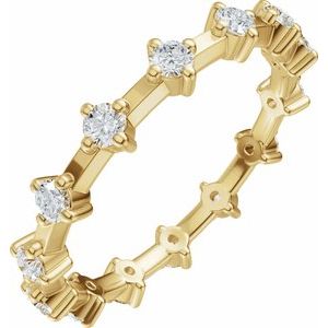 14K Yellow Gold 1/2 CTW Lab-Grown Diamond Eternity Band Size 7