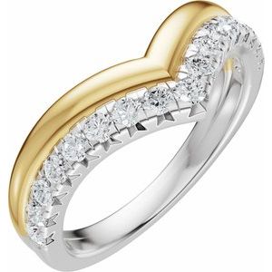 14K Yellow/White Gold 1/3 CTW Natural Diamond Contour Band