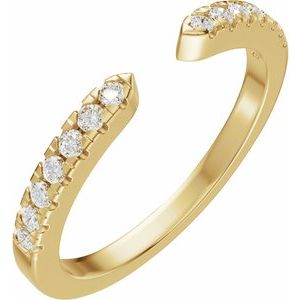 14K Yellow Gold 1/6 CTW Lab-Grown Diamond Open Band