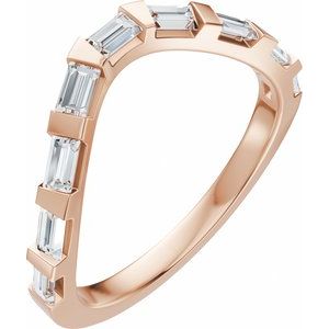 14K Rose Gold 3/8 CTW Natural Diamond Contour Band
