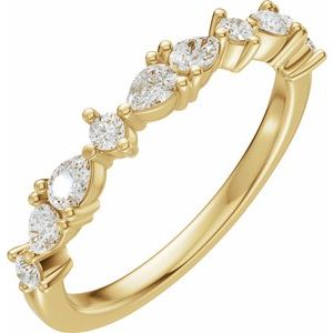 14K Yellow Gold 1/2 CTW Natural Diamond Anniversary Band