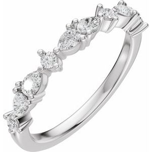 Platinum 1/2 CTW Natural Diamond Anniversary Band