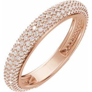 14K Rose Gold 9/10 CTW Natural Diamond Anniversary Band
