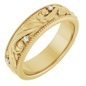 14K Yellow Gold .06 CTW Lab-Grown Diamond Band Size 10
