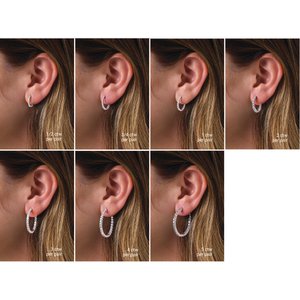 14K Yellow Gold 5 CTW Lab-Grown Diamond Inside-Outside Hinged 37.8 mm Hoop Earrings