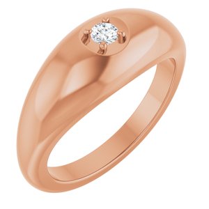 14K Rose Gold 1/10 CT Natural Diamond Solitaire Band