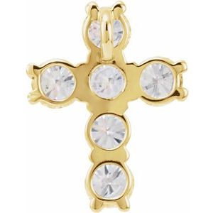 14K Yellow Gold 9/10 CTW Natural Diamond Cross Pendant