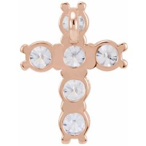 14K Rose Gold 1/2 CTW Natural Diamond Cross Pendant