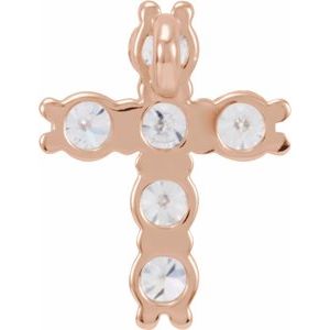 14K Rose Gold 1/4 CTW Natural Diamond Cross Pendant