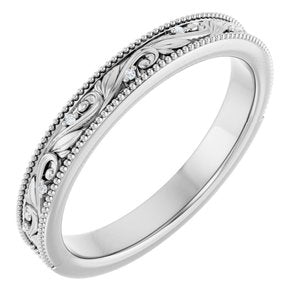 Platinum .02 CTW Natural Diamond Band Size 10