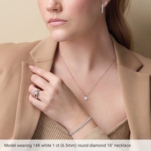 14K Rose Gold 1 CT Lab-Grown Diamond 18" Necklace