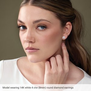 14K Yellow Gold 8 mm Lab-Grown Alexandrite Earrings