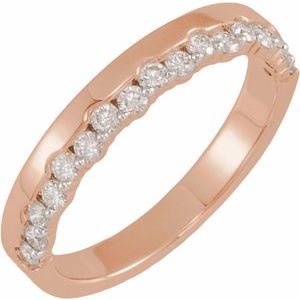 14K Rose Gold 3/8 CTW Natural Diamond Anniversary Band
