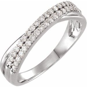 14K White Gold 1/3 CTW Natural Diamond Anniversary Band