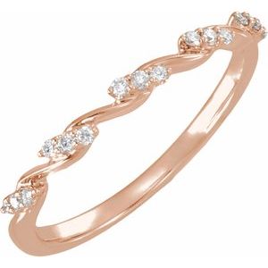 14K Rose Gold 1/8 CTW Lab-Grown Diamond Anniversary Band