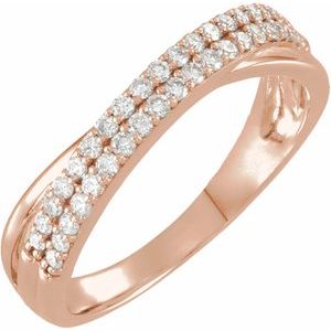 14K Rose Gold 1/3 CTW Natural Diamond Anniversary Band