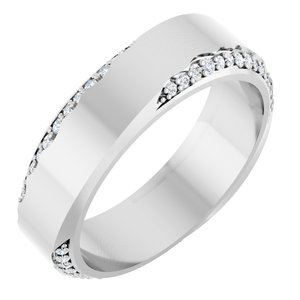 Platinum 1/4 CTW Natural Diamond Band Size 8