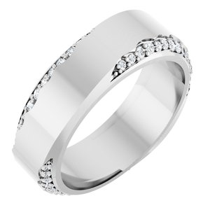 Platinum 1/4 CTW Natural Diamond Band Size 4.5