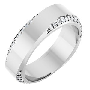 Platinum 1/4 CTW Natural Diamond Band Size 7.5
