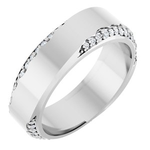 14K White Gold 1/4 CTW Natural Diamond Band Size 8.5