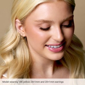 14K Yellow Gold Endless Tube 20 mm Hoop Earring
