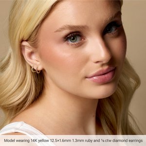 Platinum 1/6 CTW Lab-Grown Diamond Hinged 10 mm Hoop Earrings