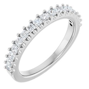 14K White Gold 5/8 CTW Natural Diamond Anniversary Band