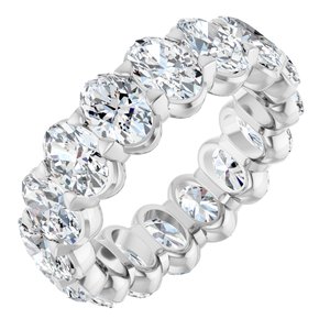 14K White Gold 6 3/8 CTW Natural Diamond Eternity Band Size 6.5