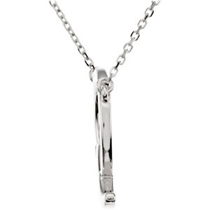 14K White Gold Script Initial Q 16" Necklace