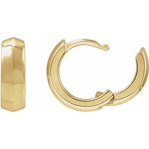 14K Yellow Gold Knife-Edge Hinge 11.8 mm Hoop Earring
