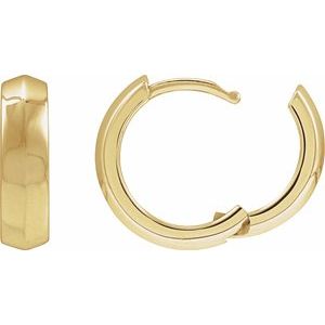 14K Yellow Gold Knife-Edge Hinge 14.5 mm Hoop Earring