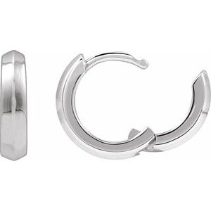 Sterling Silver Knife-Edge Hinge 11.9 mm Hoop Earring