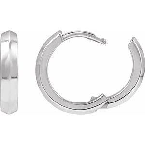 Platinum Knife-Edge Hinge 14.5 mm Hoop Earring