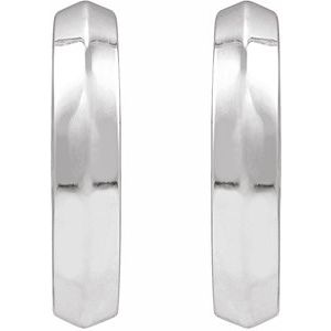 Sterling Silver Knife-Edge Hinge 14.5 mm Hoop Earring